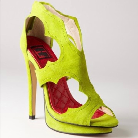 Emelio Frank Nia Platform Cutout Sandals Shoes Green 7.5 - Picture 1 of 6
